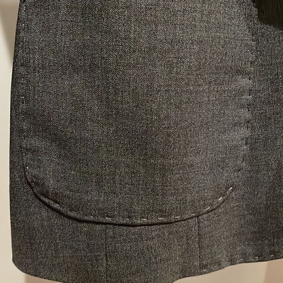 Theory Notched Collar Gray Tie Waist Jacket - Picture 4 of 6